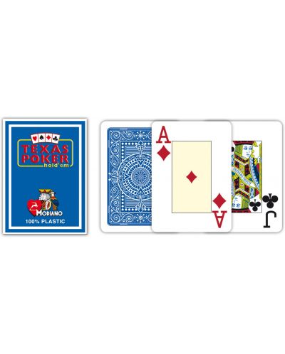 Carti de poker din plastic Texas Poker - Spate albastru - 2