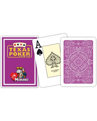Carti de poker din plastic Texas Poker - spate mov - 2