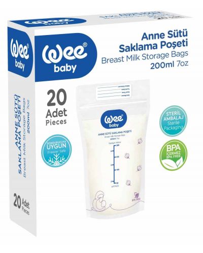 Pungă de lapte matern Wee Baby - 20 bucăți, 200 ml - 1