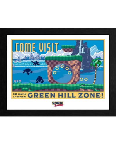 Afiș înrămat GB eye Games: Sonic the Hedgehog - Green Hill Zone - 1