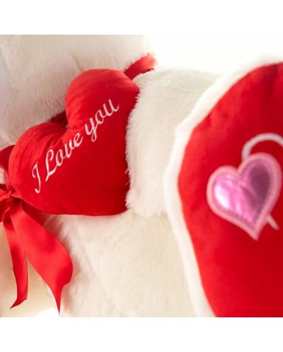 Ursuleț Tea Toys - cu inima, alb, 47 cm - 2