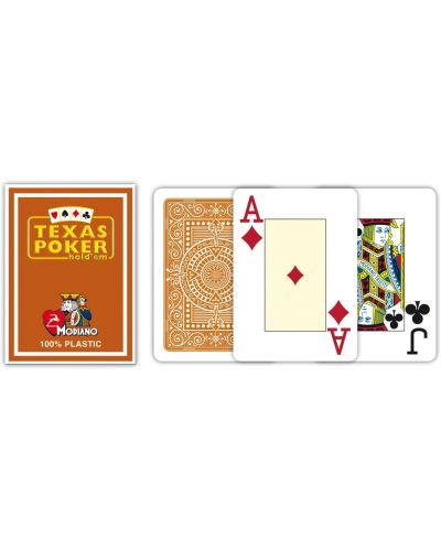 Carti de poker din plastic Texas Poker - Ocru - 2