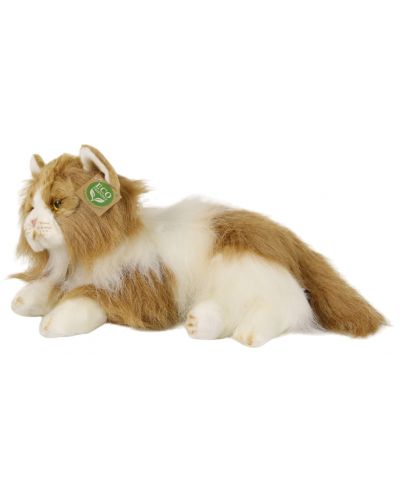 Jucărie de pluș Rappa Eco Friends - Pisică persană, bicoloră, culcată, 25 cm - 2