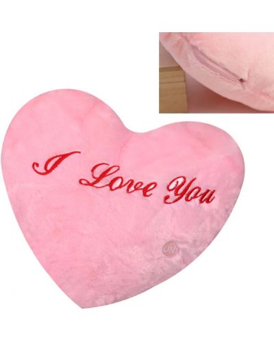 Inimă de pluș Tea Toys - cu lumini, roz, 30 cm - 2