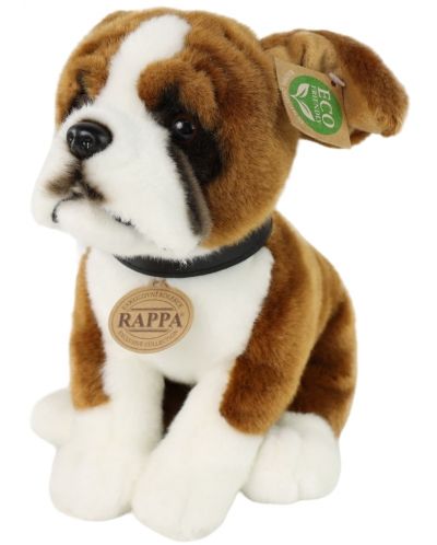 Jucărie de pluș Rappa Eco Friends - Câine Boxer așezat, 27 cm - 2