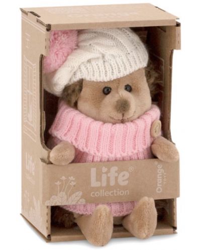 Jucărie de pluș Orange Toys Life - Arici pufos cu pălărie albă și roz, 15 cm - 5
