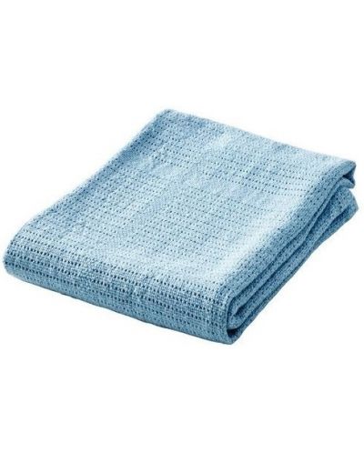 Patura din bumbac tricotata Baby Dan - Dusty Blue, 75 x 100 cm - 2