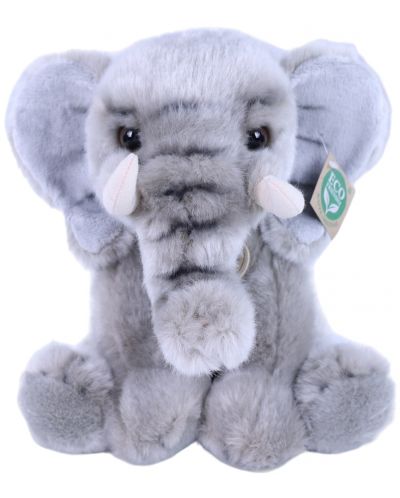 Jucărie de pluș Rappa Eco Friends - Elefant, așezat, 27 cm - 1