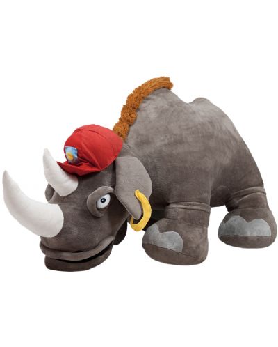Jucărie de pluș Amek Toys - Rinocer cu pălărie, 65 cm - 1