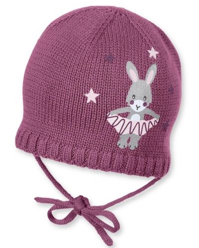 Pălărie tricotată pentru bebeluși Sterntaler - Cu iepuraș, 45 cm, 6-9 luni - 1