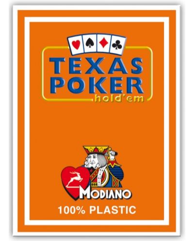 Carti de poker din plastic Texas Poker - spate portocaliu - 1