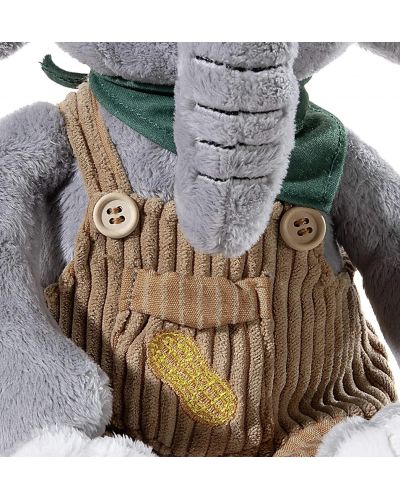 Jucarie de plus Heneuc - Elefant Eddie, cu salopeta, 35 cm - 3