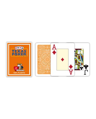 Carti de poker din plastic Texas Poker - spate portocaliu - 2