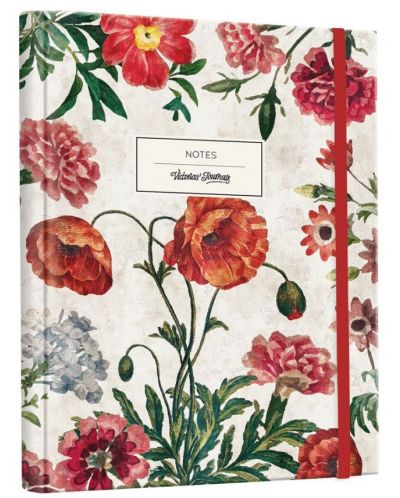 Planificator Victoria's Journals Florals - Maci, spirală ascunsă, copertă rigidă, cu linii - 1