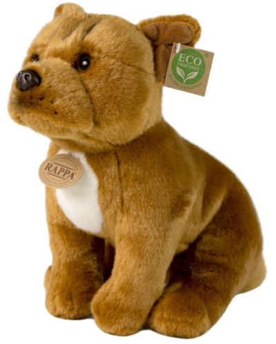Jucărie de pluș Rappa Eco Friends - Câine Staffordshire Bull Terrier maro, 30 cm - 2