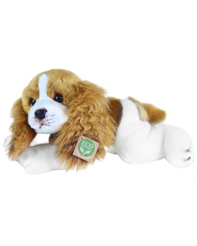Jucărie de pluș Rappa Eco Friends - Câine Cavalier King Charles Spaniel culcat, 30 cm - 1
