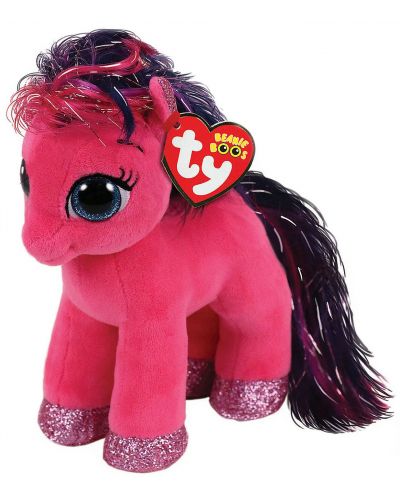 Jucarie de plus TY Toys Beanie Boos - Ponei Ruby, roz, 15 cm - 1