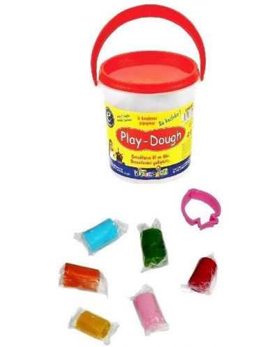 Plastilina un galeata PlayToys, 6 culori - 1