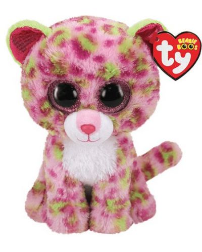 Jucarie de plus TY Toys Beanie Boos - Leopard roz Lаiney, 15 cm  - 1