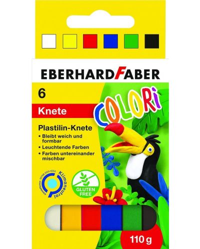 Plastilină Eberhard Faber - 6 culori - 1