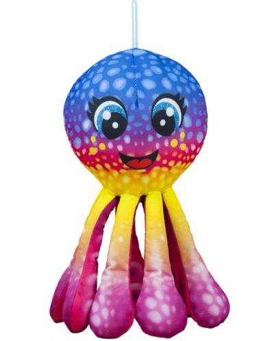 Jucărie de pluș Amek Toys - Caracatiță colorată, albastră, 25 cm - 1