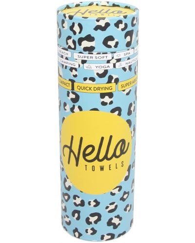 Prosop de plajă în cutie Hello Towels - Palermo, 100 x 180 cm, 100% bumbac, galben-albastru - 4