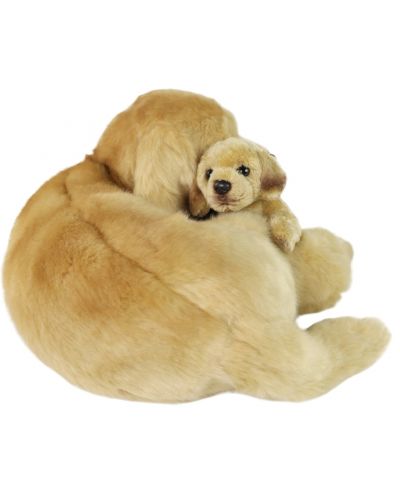 Jucărie de pluș Rappa Eco Friends - Câine labrador cu bebeluș, culcat, 27 cm - 3