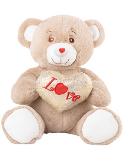 Jucărie de pluș Amek Toys - Ursuleț de pluș cu inimă, 35 cm	 - 1