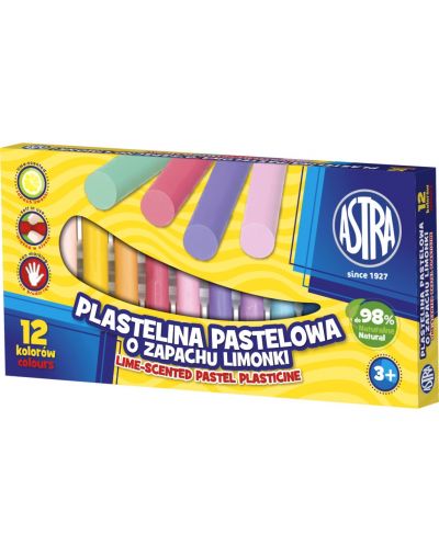 Plastilina Astra - Cu aroma de lamaie, 12 culori - 1