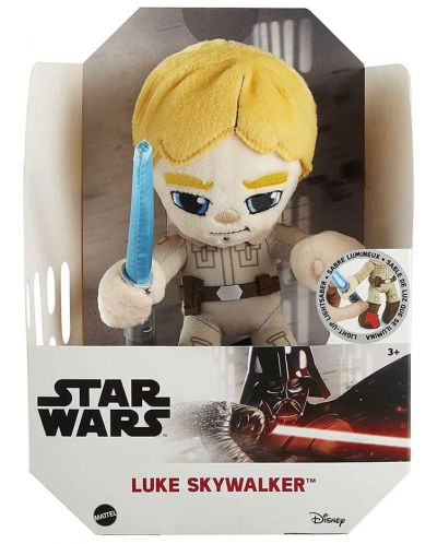 Figurină de pluș Mattel Movies: Star Wars - Luke Skywalker with Lightsaber (Light-Up), 19 cm - 6