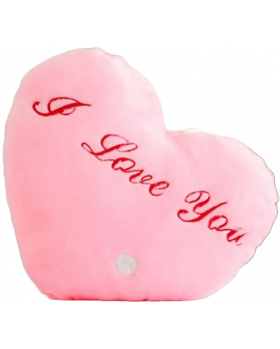 Inimă de pluș Tea Toys - cu lumini, roz, 30 cm - 1
