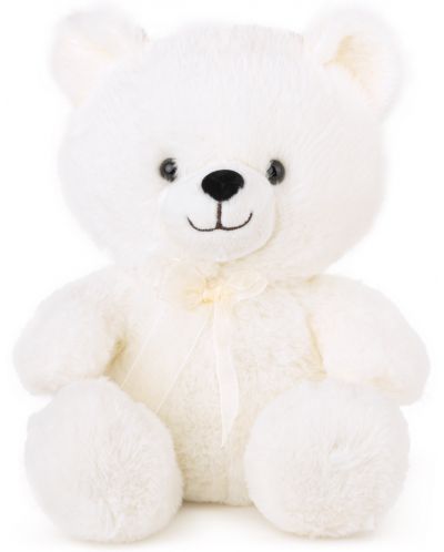 Jucărie de pluș Amek Toys - Ursuleț de pluș cu panglică, alb, 22 cm - 1