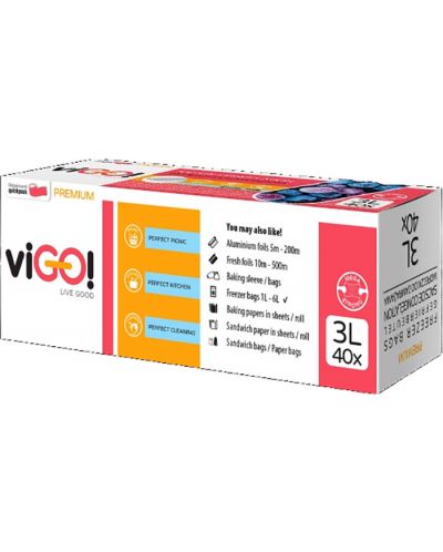 Saci de congelare IVIGO! - Premium, 3 l, 40 bucăți - 3