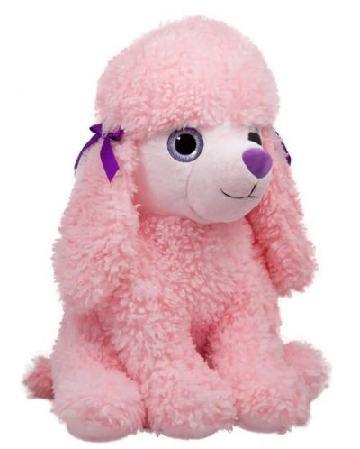 Jucărie de pluș Amek Toys - Poodle cu ochi mari, roz, 45 cm - 1