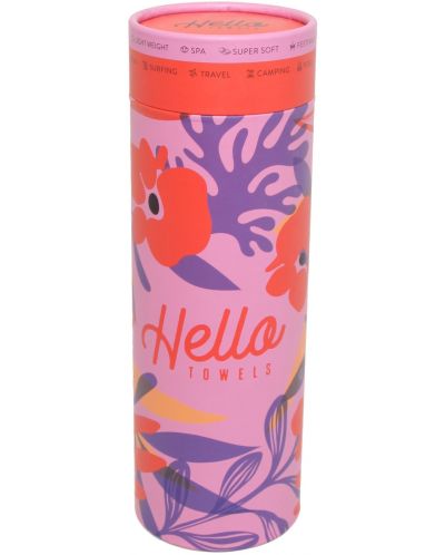 Prosop de plajă în cutie Hello Towels - New Collection, 100 x 180 cm, 100% bumbac, albastru-roșu - 4