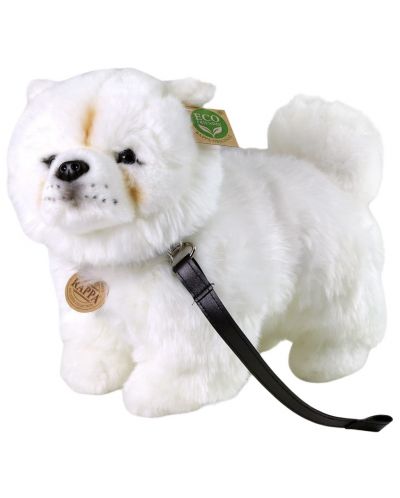 Jucărie de pluș Rappa Eco Friends - Chow Chow Dog, cu lesă, 30 cm - 2