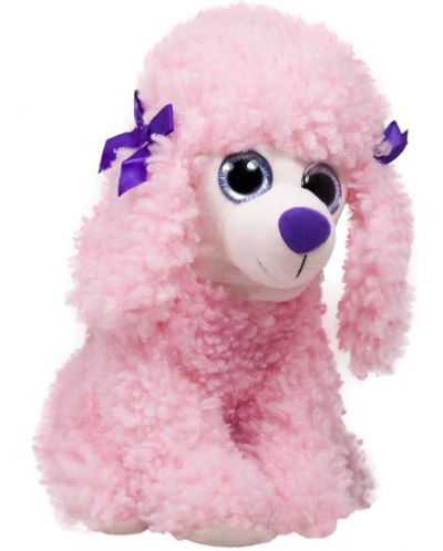 Jucărie de pluș Amek Toys - Poodle cu ochi mari, roz, 26 cm - 1