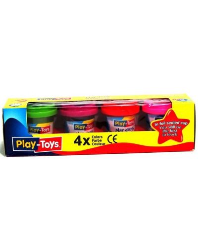Plastilina PlayToys, 4 culori, 4 х 50 g	 - 1