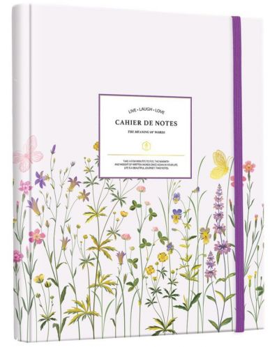 Planificator Victoria's Journals Florals - Liliachiu deschis, spirală ascunsă, copertă rigidă, cu linii - 1