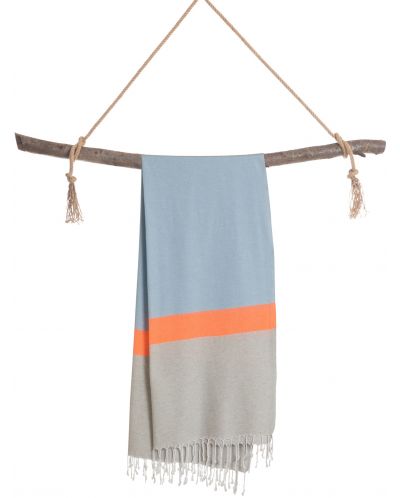Prosop de plajă în cutie Hello Towels - Neon, 100 x 180 cm, 100% bumbac, albastru-gri - 3