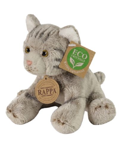 Jucărie de pluș Rappa Eco Friends - Pisicuță, gri, 14 cm - 1