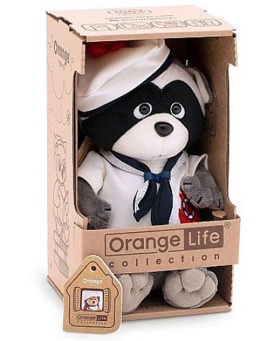 Jucarie de pluș Оrange Toys Life - Ratonul Denny, cu costum de marinar și pălărie, 20 cm - 2