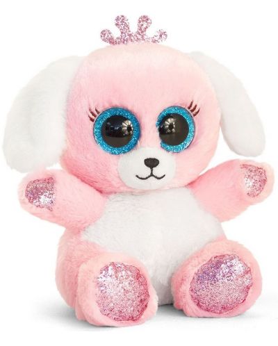 Jucarie de plus Keel toys Animotsu - Labrador cu o coronita, roz, 15 cm - 1