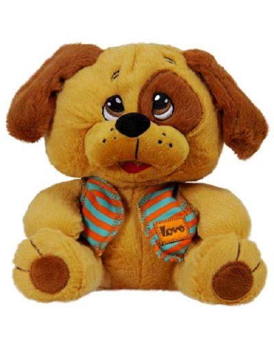 Jucărie de pluș Amek Toys - Câine cu vestă, 22 cm - 1