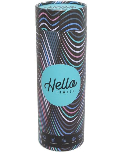 Prosop de plajă în cutie Hello Towels - New Collection, 100 x 180 cm, 100% bumbac, albastru-gri - 4