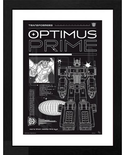 Poster cu ramă GB eye Movies: Transformers - Optimus Prime (Schematic) - 1