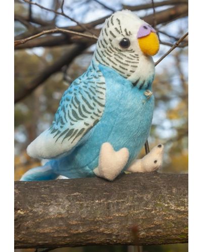 Jucărie de pluș Rappa Eco friends - Papagal lânos, cu sunet, albastru, 11 cm - 3