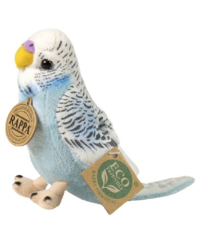 Jucărie de pluș Rappa Eco Friends - Papagal ondulat, albastru, 12 cm - 1