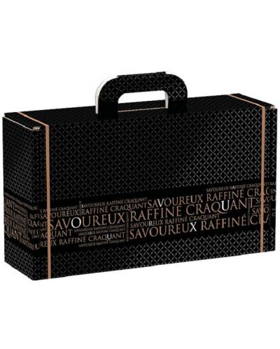 Cutie de cadou Giftpack Savoureux - 33 x 18.5 x 9.5 cm, negru și auriu - 1