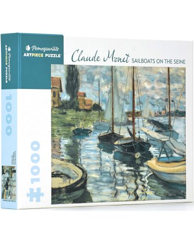 Puzzle Pomegranate de 1000 piese - Sailboats on the Seine, Claude Monet - 1